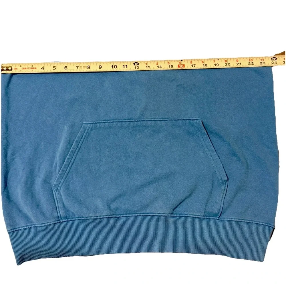 The North Face Blue Pullover Hoodie with Ribbed‎ Cuffs and Soft Texture Large